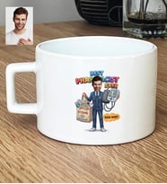 Kişiye Özel Karikatürlü Erkek Eczacı Lüks Fincan Tıp Bayramı Hediyesi