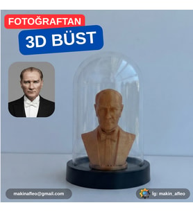 Fanuslu Mustafa Kemal Atatürk Büst Figürü (7cm)