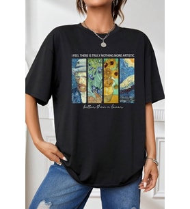 Unisex Artistic Baskılı Tasarım Tshirt (Siyah)