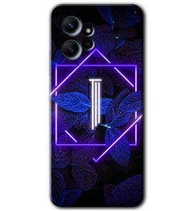 Redmi Note 12 4G Kılıf HD Desen Baskılı Kılıf - Dark Neon Yaprak I Harfi