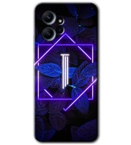 Redmi Note 12 4G Kılıf HD Desen Baskılı Kılıf - Dark Neon Yaprak I Harfi