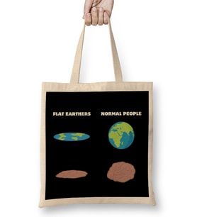The Brain Of Flat Earthers Flat Earth Bez Çanta Uzun Saplı