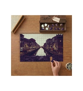 Vendeik Kanalı Akşamüstü Manzarası Tasarımı 240 parça Ahşap Puzzle Ahşap Kutuda MP03198