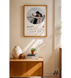 Kişiye Özel Daire Fotoğraflı Müzik Posteri, Ahşap Çerçeveli Duvar Tablosu