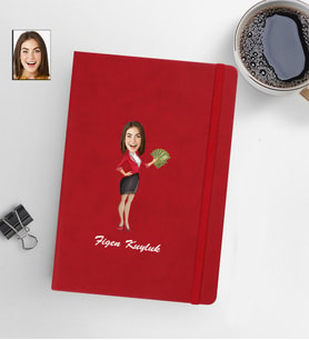Kişiye Öze Kadın Model 13x21 Kırmızı Defter-36