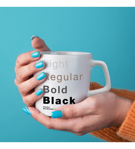Grafiker Tasarımlı Helvetica Kupa 7,5cm