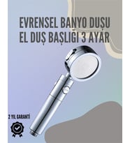 Northcity Paslanmaz Çelik El Duş Başlığı – 3 Modlu Püskürtme Seçeneği ve Su Basıncı Artırıcı
