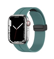 Apple Watch 44mm Kordon Magnetli Ayarlanır Silikon Kordon (Yeşil)
