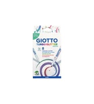 GIOTTO TURBO GLITTER SİMLİ KEÇELİ KALEM 8'Lİ PASTEL RENKLER - 426300