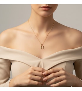 STİL İNCİSİ/XUPING JEWELRY U DÜZ HARF KOLYE