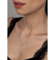 SWAROVSKİ CRYSTAL BAGET  925 AYAR GÜMÜŞ KOLYE