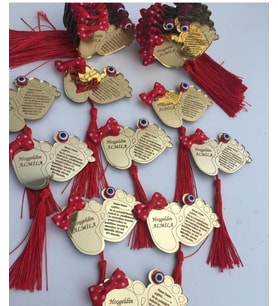 Kişiye Özel Pleksi Bebek Magnet Hatıra (Altın)