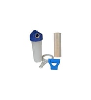 Daire Girişi Su Arıtma Filtre Kabı 10 Inch , 3/4 Inch In Out Bağlantılı (Krem)