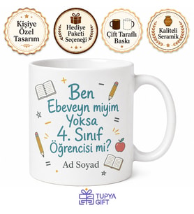 Çocuğunun Ödevini Yapan Ebeveynlere Esprili İlkokul Müfredatı Kupa Bardak Hediye