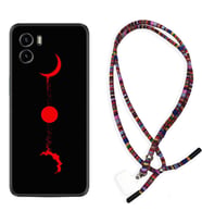 Vivo Y15S Y32 Y33S Y51 Y53S Kılıf Boyun Asklı Rasta Silikon Red Moon 1710