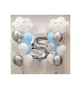Çıtıpıtıstore Bulut Fiğürlü Yaş Lüks Balon Seti