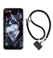 Apple iPhone 5 6 7 8 Plus Se XR Kılıf Boyun Askılı Silikon Dog Eyes 1761