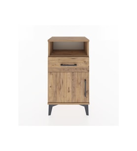 Arges Komodin 2 Raflı Tek Çekmeceli Tek Kapaklı 44x30x80 Çam-Çam