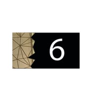 Dekoratif Aynalı Modern Kapı Numarası - Gold 6