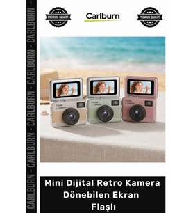 #Kamera 4K 68MP Vlog Selfie Fotoğraf Makinesi Kompakt Mini Dijital Retro Kamera Dönebilen Ekran