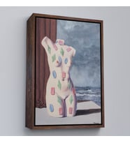 Çerçeveli Rene Magritte - Su Damlası Tablosu (Kahverengi)