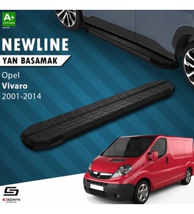 S-Dizayn Opel Vivaro A Kısa Şase NewLine Siyah Yan Basamak 223 Cm 2001-2014 A+ Kalite