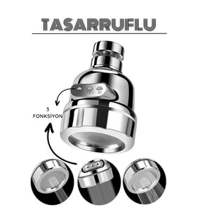 3 Fonksiyonlu Tasarruflu Musluk Başlığı Krom 715305
