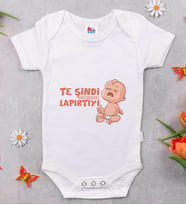 BK Kids Te Şindi Koparacam Tasarımlı Beyaz Bebek Body Zıbın-1
