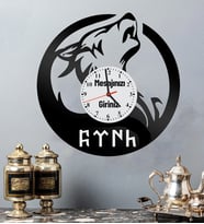 Kişiye Özel Bozkurt Tasarımlı Duvar Saati