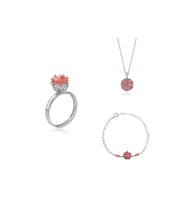 Lotus Çiçeği Yüzük.kolye Ve Bileklik Seti 925 Ayar Gümüş Set