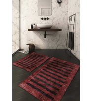 Dijital Baskılı Kaymaz Taban Yıkanabilir 2'li Klozet Takımı Banyo Paspası NDKZ-HT-830 (Kırmızı)