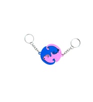 Çift Anahtarlık - 2li Kedi Anahtarlık  - Kedi Anahtarlık (Pembe Mavi)