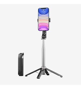 H878 Premium Magsafe Özellikli Bluetooth Selfie Çubuğu Tripod Telefon Tutacağı (Siyah)