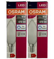 Osram 4,9W (40W) 6400K (Beyaz Işık) E14 Duylu Led Ampul (2 Adet)