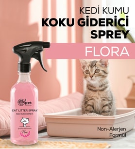 Kedi Kumu Koku Giderici, Flora 500 ml  Koku Hapseden Doğal Ferahlık Spreyi