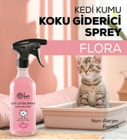 Kedi Kumu Koku Giderici, Flora 500 ml  Koku Hapseden Doğal Ferahlık Spreyi