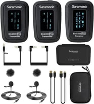 Saramonic Blink500Prob2 Blink 500 Pro B2 Çift Konuşmacı Için Profesyonel Yaka Mikrofonu, Siyah