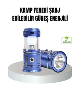 Güneş Enerjili Kamp Lambası Şarjlı Taşınabilir Kompakt Açık Hava Işığı