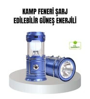 Güneş Enerjili Kamp Lambası Şarjlı Taşınabilir Kompakt Açık Hava Işığı