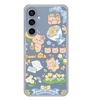 Samsung Galaxy S23 FE Uyumlu Küçük Sevimli Ayıcıklar Desenli Şeffaf Telefon Kılıfı