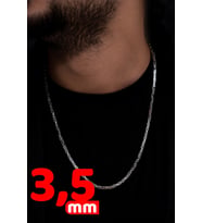 Erkek Gümüş Kolye Kare Model Oksitli