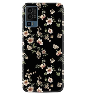 23 Kılıf HD Resim Baskılı Siyah Fon Çiçek StKd -045