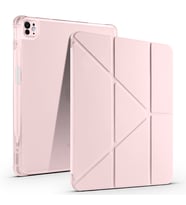 Apple iPad Air 13 2024 Uyumlu Kılıf Zore Tri Folding Kalem Bölmeli Standlı Kılıf (Rose Gold Altın)