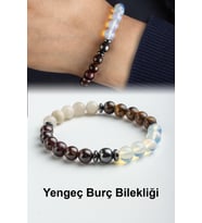 Yengeç Burç Bilekliği Opal-Aytaşı-Kaplan Gözü-Garnet Doğal Taş 8mm Bileklik