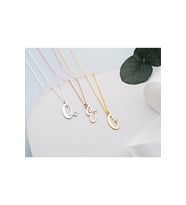 925 Ayar Papatya Silver Kesim Harf Kolye.rose.gold.rodaj