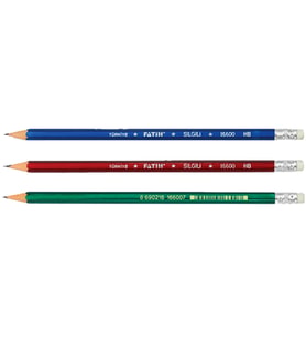 Fatih Kurşun Kalem Köşeli Silgili 16600 (1 Paket 144 Adet)
