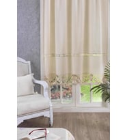 Naturel Buldan Keteni Elişi Dantelli Perde (Natural)