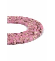 Varisit Doğal Taş Pembe Küp Kesim 4x4mm Dizi
