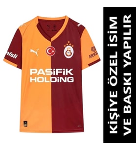 Galatasaray Forma 2025/2026 Sezon KİŞİYE ÖZEL İSİM VE NUMARA BASKILI Yetişkin Futbol Forması ZXC1 (Sarı-Kırmızı)