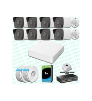 Provzen Hikvision 8 Kameralı IP 1080P Mikrofonlu Güvenlik Kamerası Olay Anında bildirim
